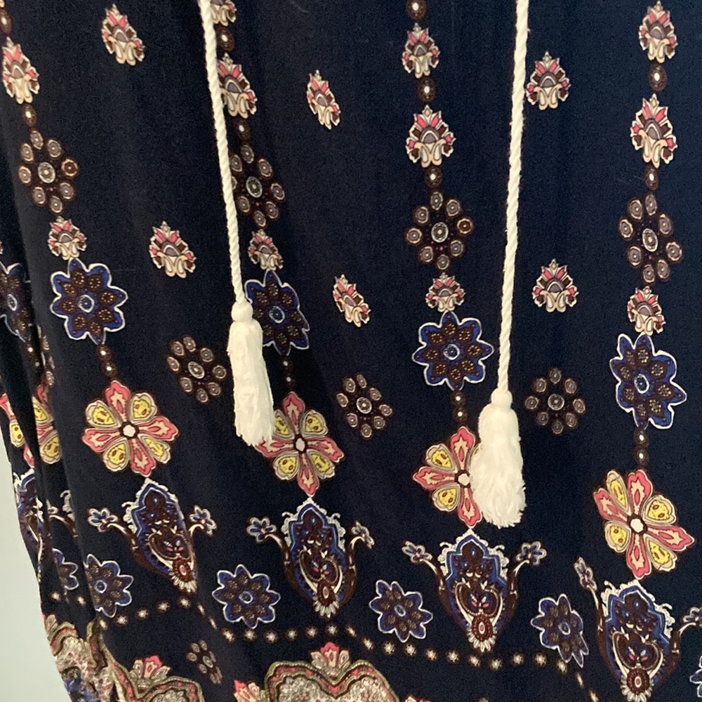 Boho dress XL NWOT Navy Floral Boho Dress 0021 - Picture 4 of 7